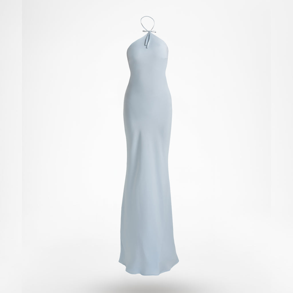 LILA – Đầm lụa dài cổ yếm