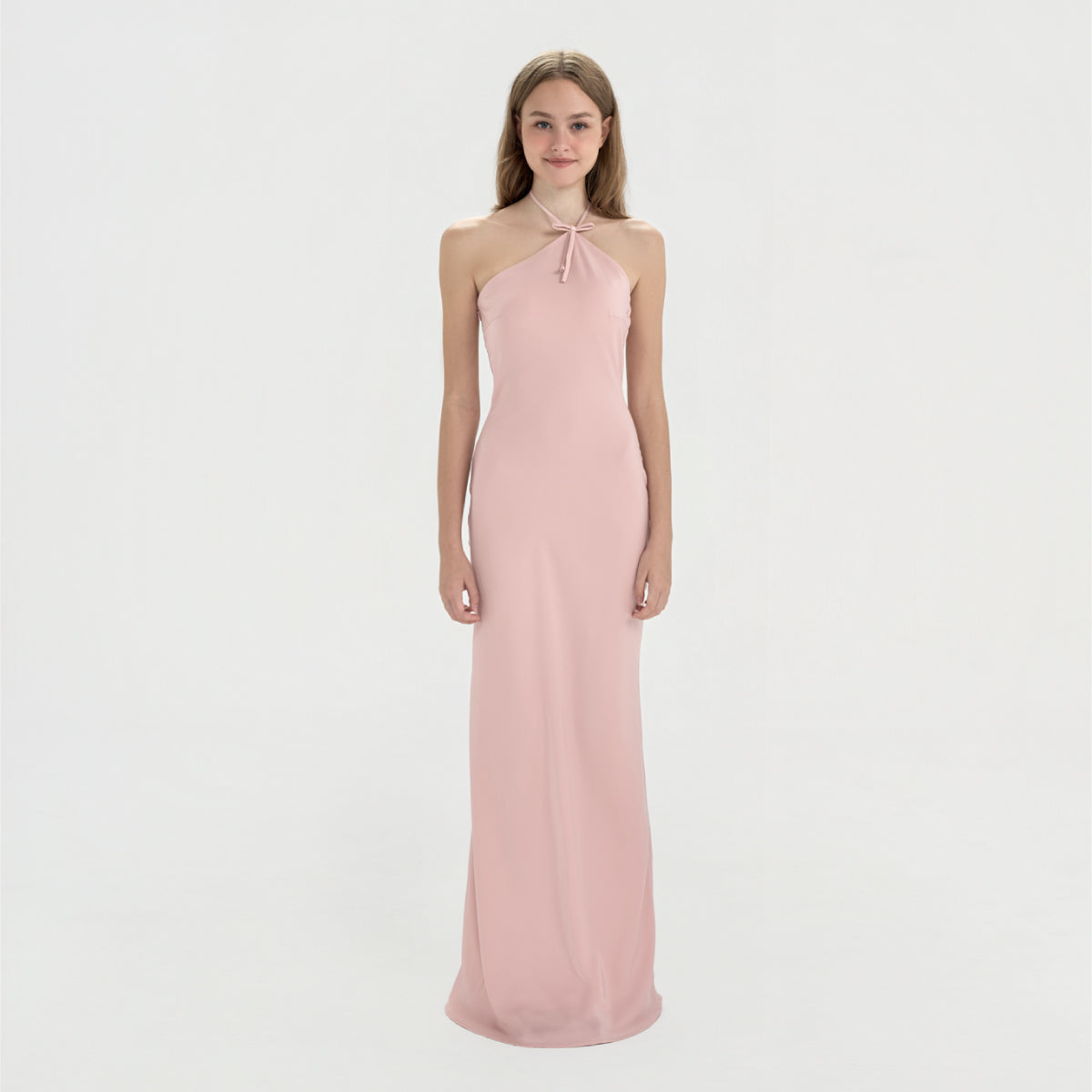 LILA – Đầm lụa dài cổ yếm